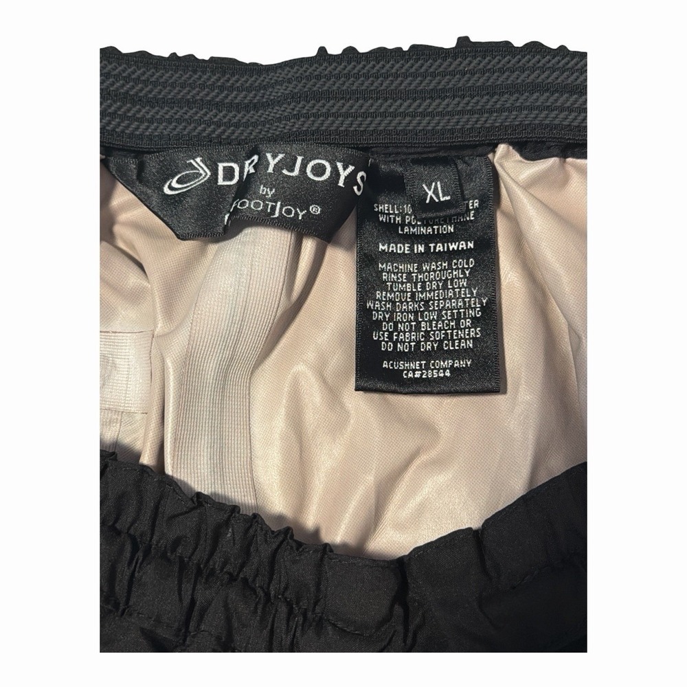 FootJoy DryJoys XL Black Waterproof Golf Rain Pants Windbreaker Shell - Picture 3 of 6